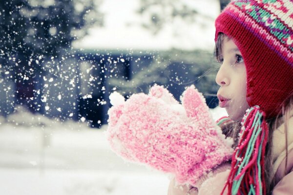 Winter moments of snowy happiness