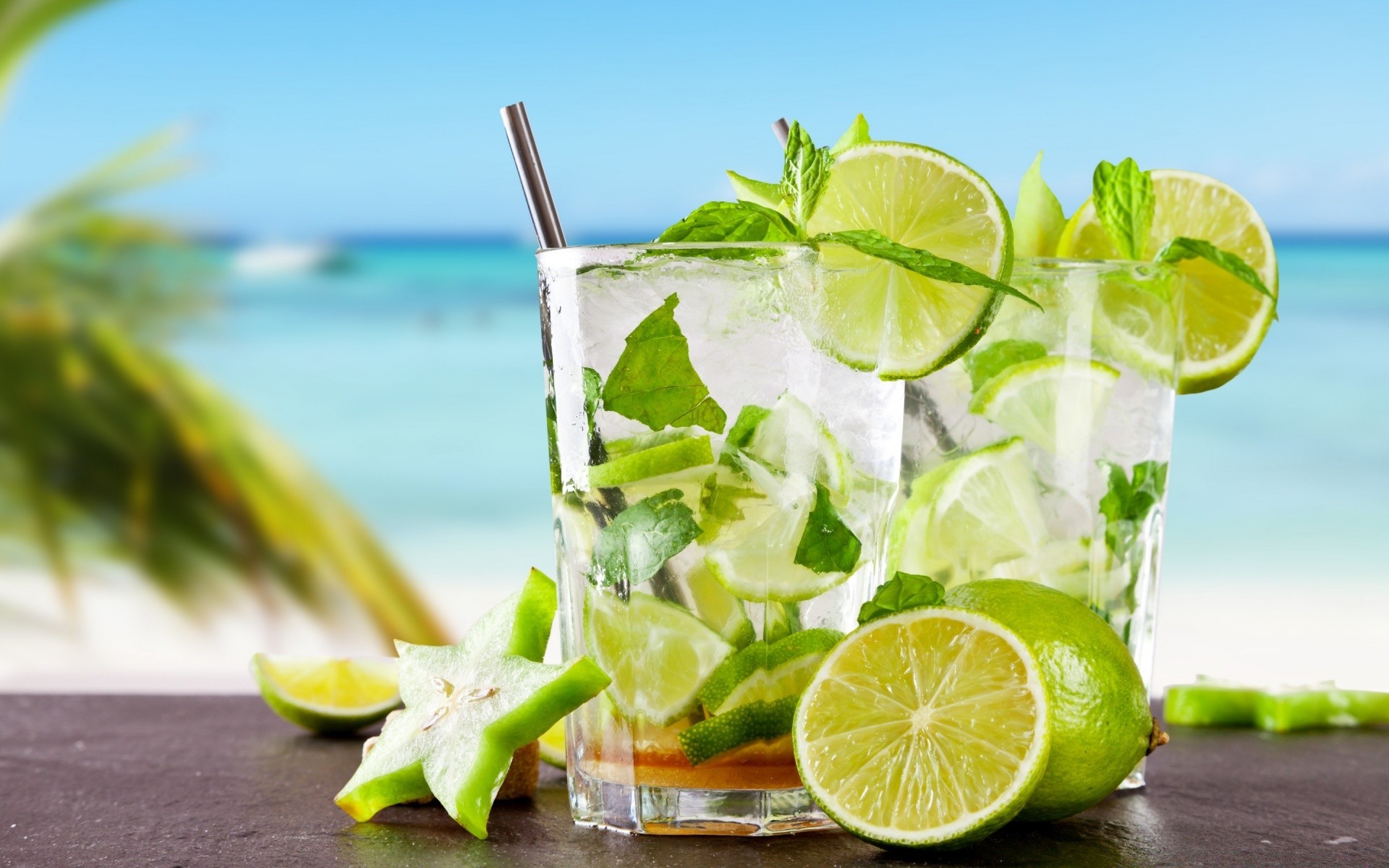 fruit tropical summer leaf lime lemon healthy glass food mint nature