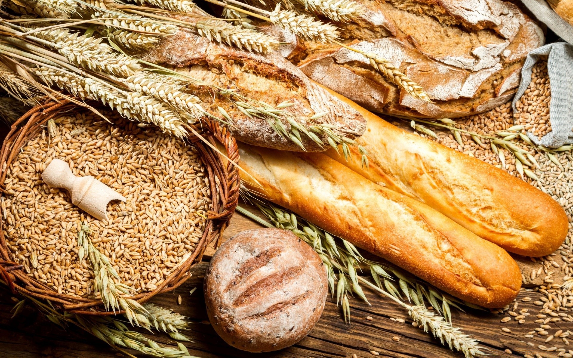 breakfast wheat basket food bakery loaf rye bread cereal seed whole baguette baking barley traditional flour pasture corn agriculture desktop