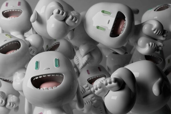 A bunch of laughing happy babies
