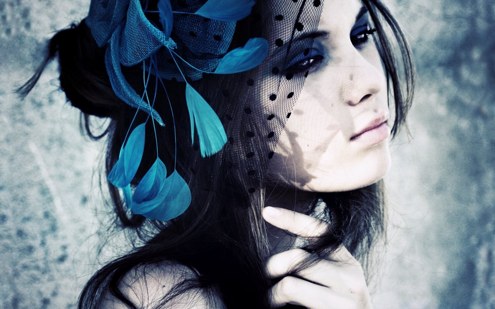 the other girls girl woman portrait fashion model face beautiful adult brunette art lady glamour fantasy one dark winter veil fairy