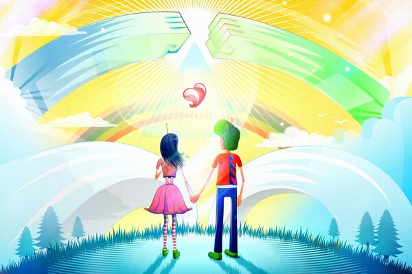Image of a boy and a girl holding hands