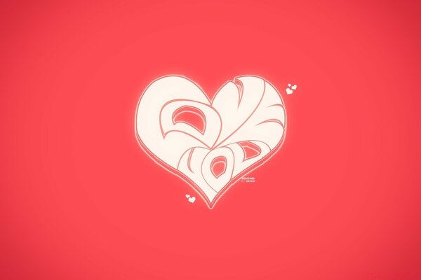 Heart emblem on a rose background