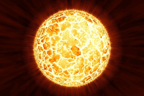 An angry sun reflecting the attitude to the littering of nature