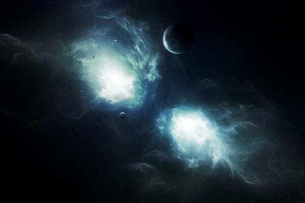 Beautiful and cold space landscape