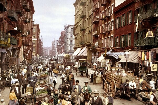 Busy main street of the city