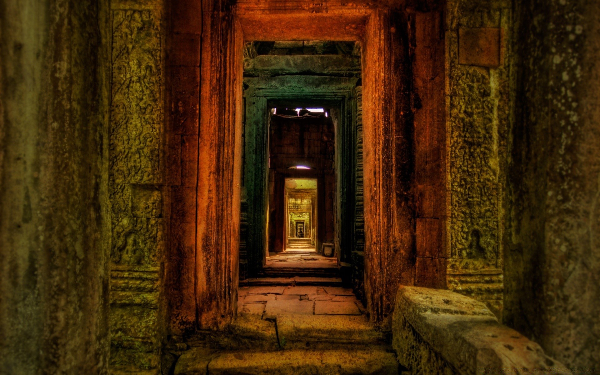 vintage abandoned old architecture decay eerie wall light wood dark creepy door