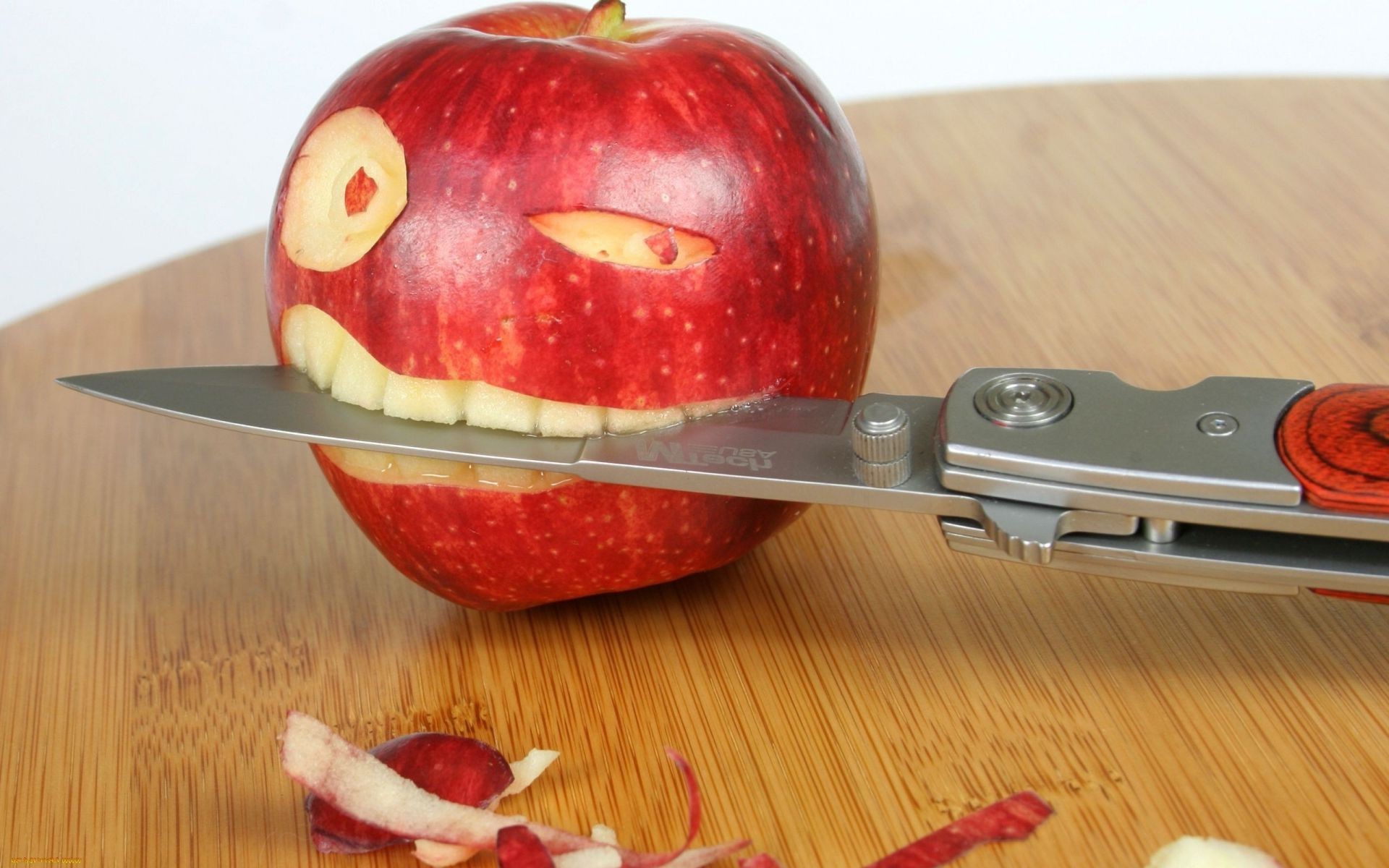 humor and satire food wood knife health fruit nutrition delicious table wooden apple