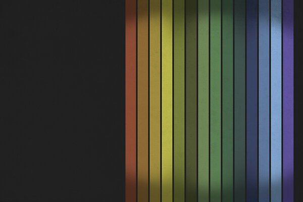 Rainbow stripes on black
