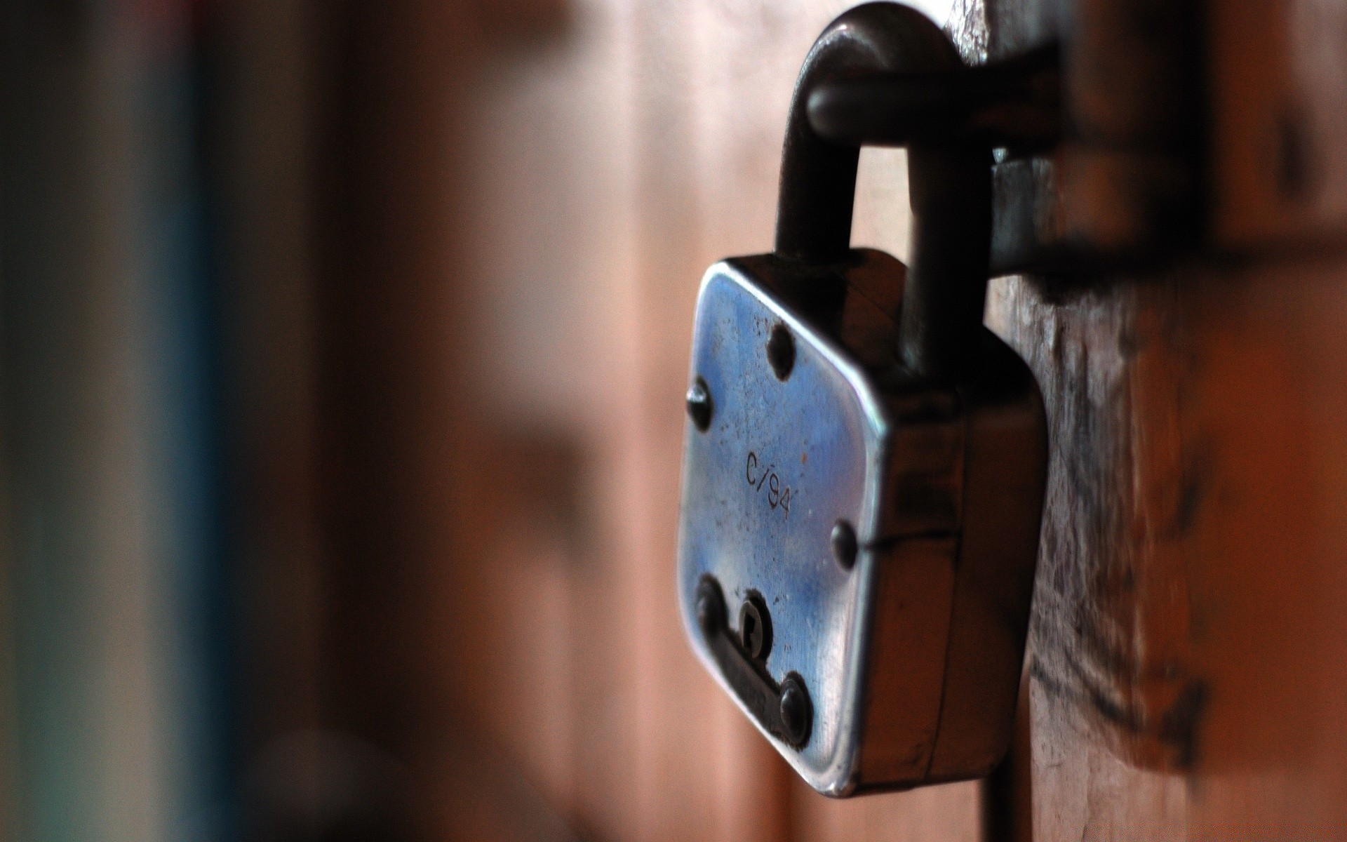 vintage security steel safety indoors iron lock access door wood old blur rusty retro secrecy