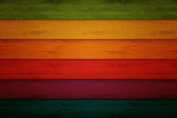 Painted wooden fence boards