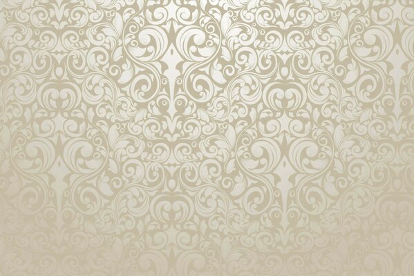 Milk-colored wallpaper with a pattern