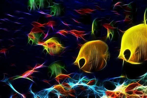 Abstraction colorful fish