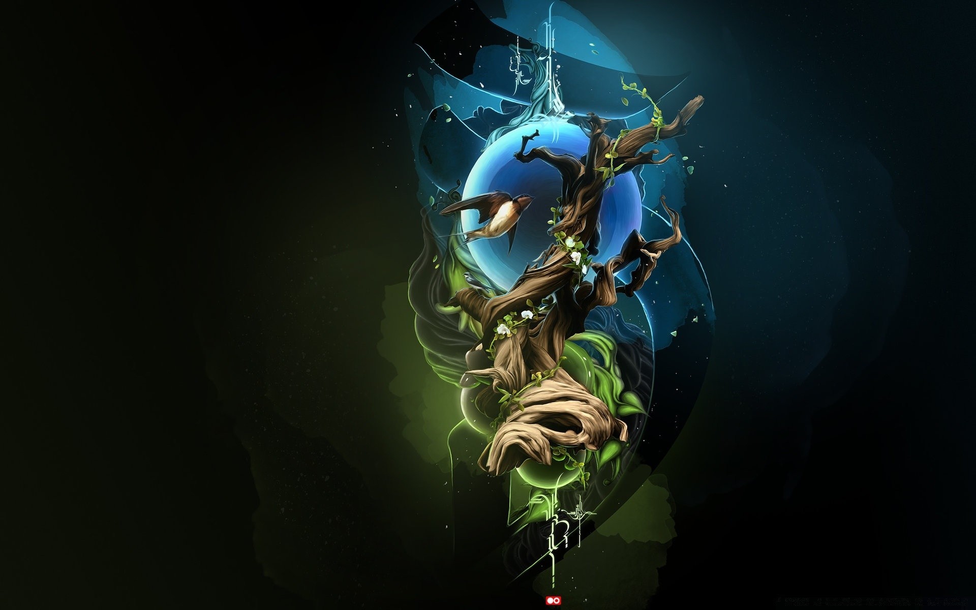 creative science abstract dark art fantasy underwater energy flame smoke surreal motion desktop