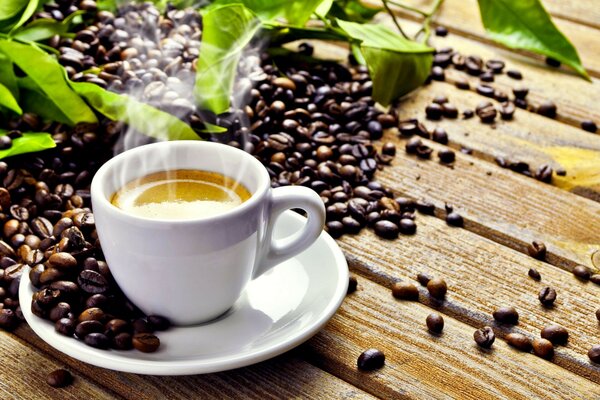 Fragrant morning coffee beans