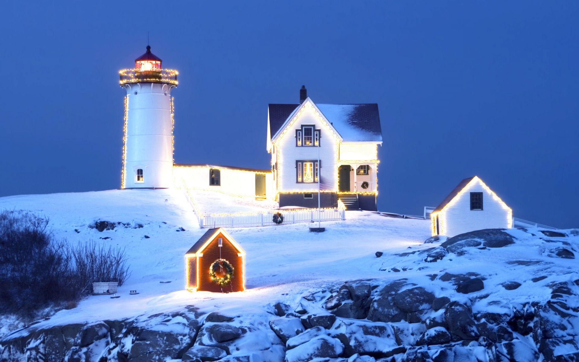 christmas snow winter outdoors sky architecture travel house building lighthouse daylight evening landscape light cold nature