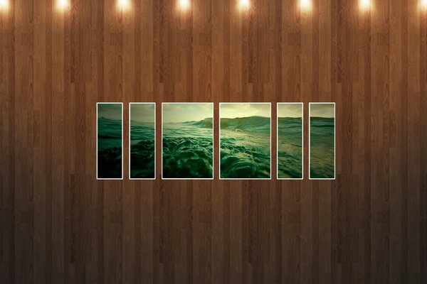 Prefabricated nature panel on the wall