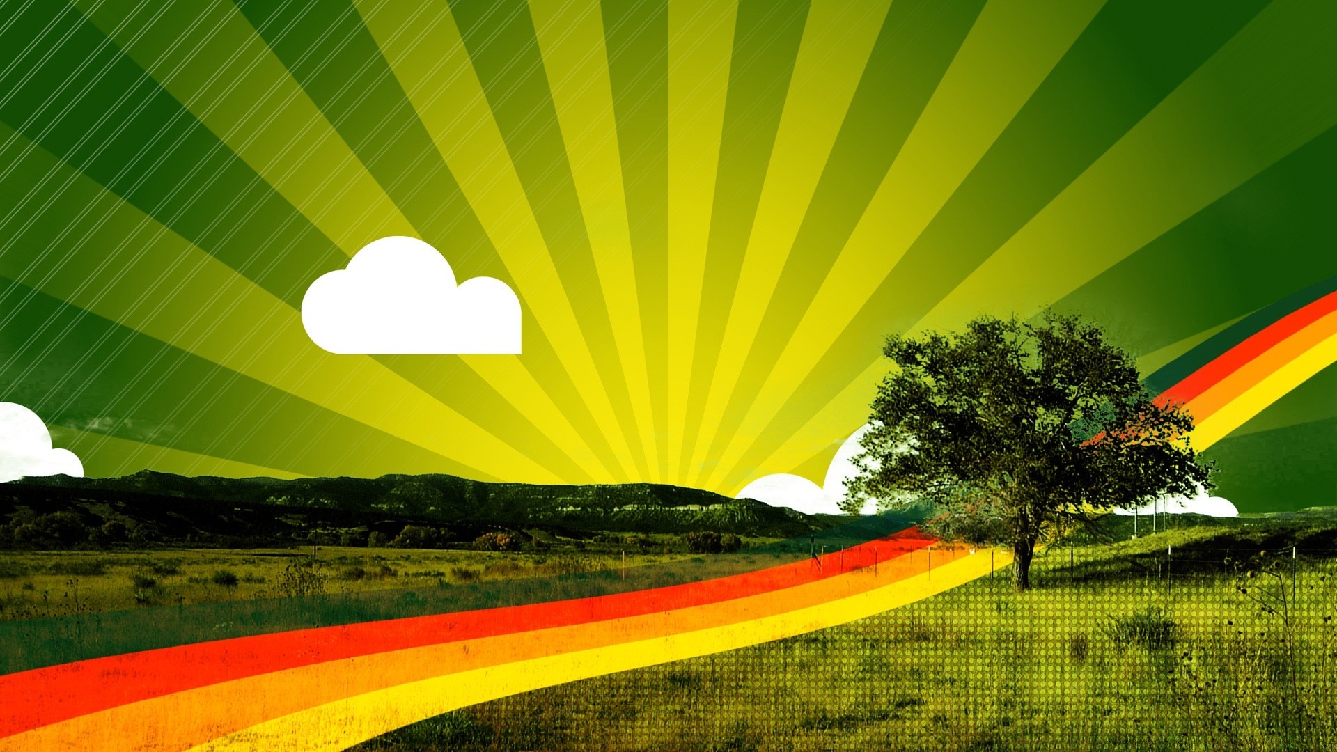 creative grass tree desktop field nature sun leaf light summer landscape sky