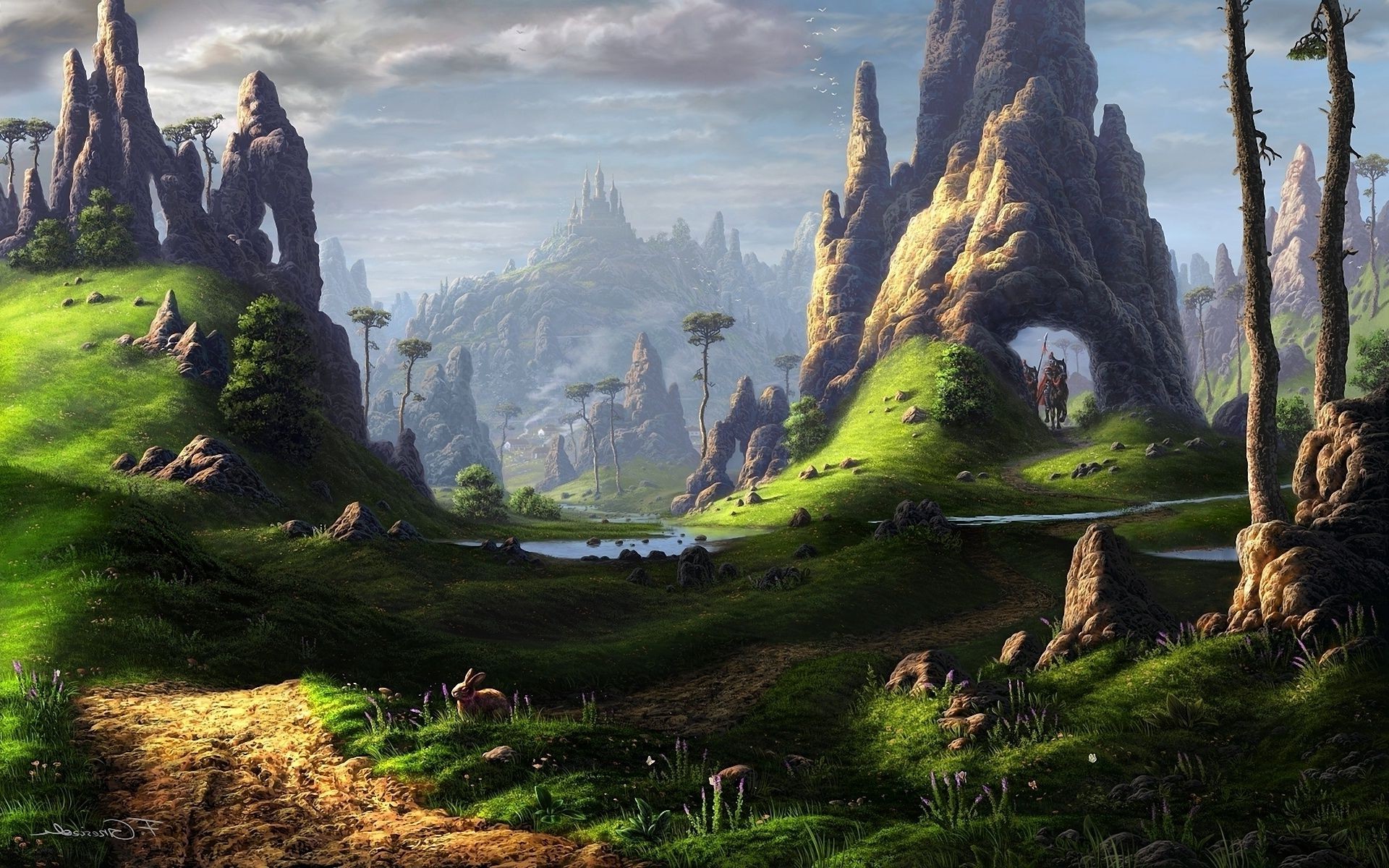 fantasy mountain landscape outdoors travel tree nature rock
