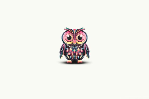 The wise owl looks from the screen