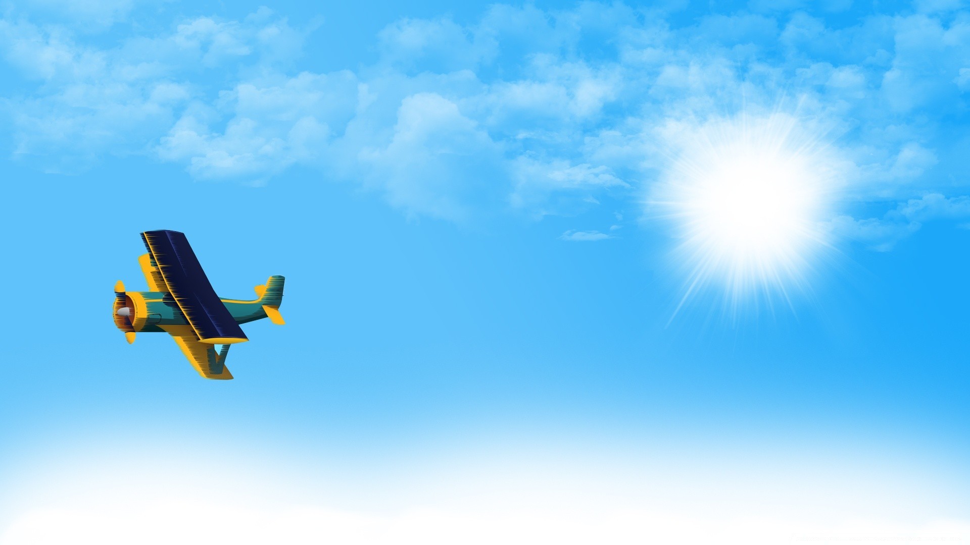 vector art airplane sky aircraft air flight sun fly color light desktop fair weather daylight