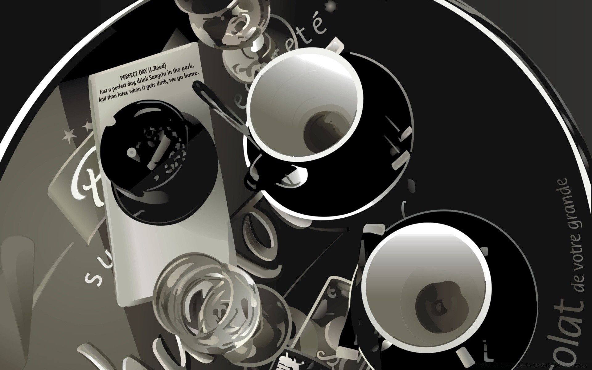 vector art technology coffee electronics equipment desktop sound modern
