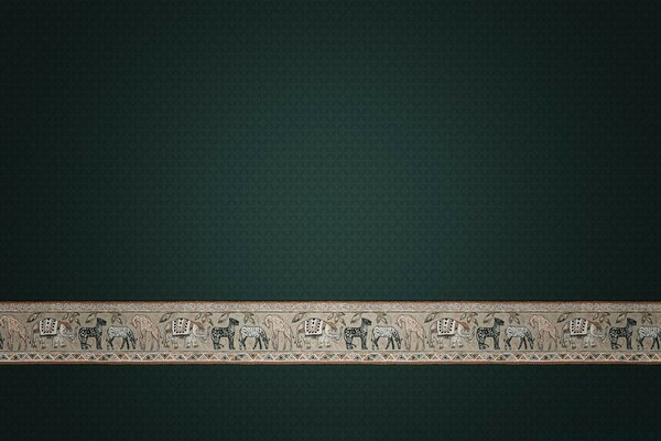 Stripe with antique pattern on black background