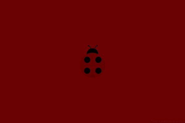 Contemporary art. painting ladybug on a red background