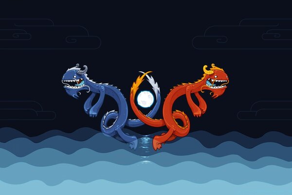 Vector graphics desktop illustration dragons