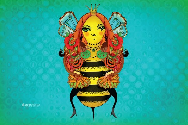The wasp depicted as a woman
