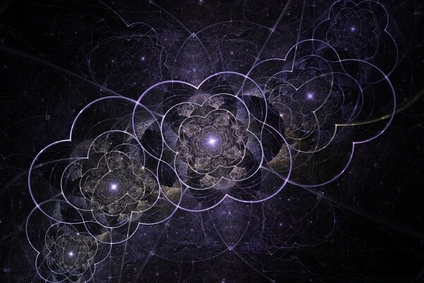 Abstract light lines on a purple background