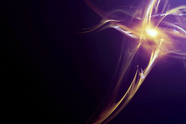 Yellow abstraction on a purple background