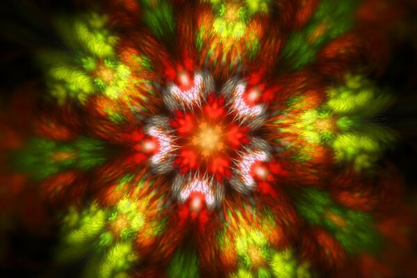 A color abstract image resembling flowers