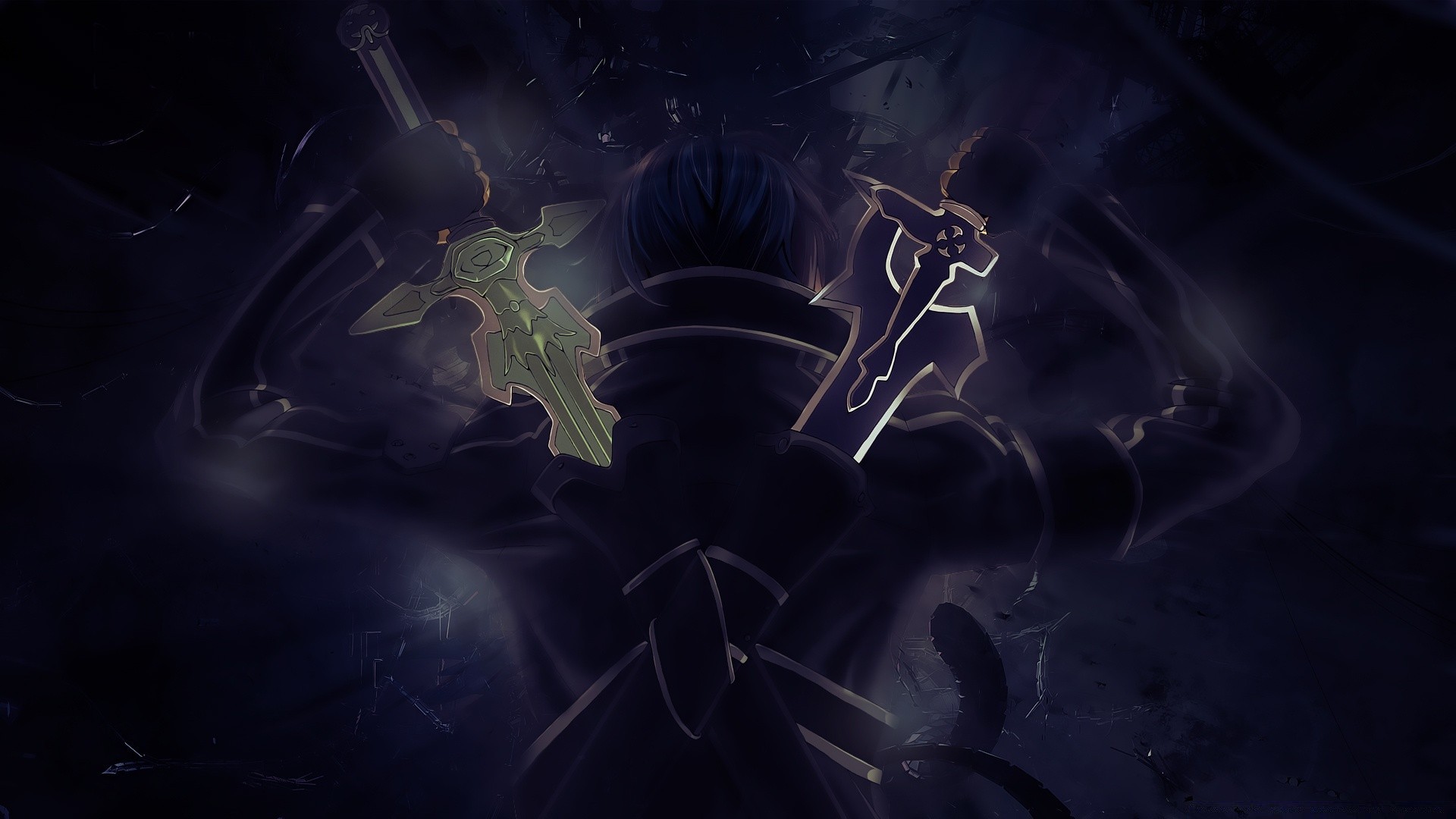 anime abstract desktop light dark art smoke blur science