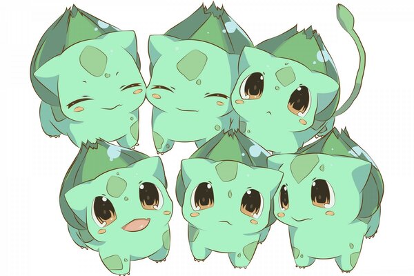 Cute anime-style creatures