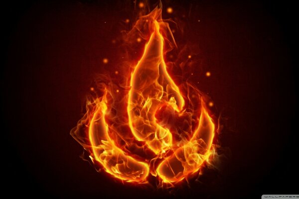 Beautiful bright flame in anime