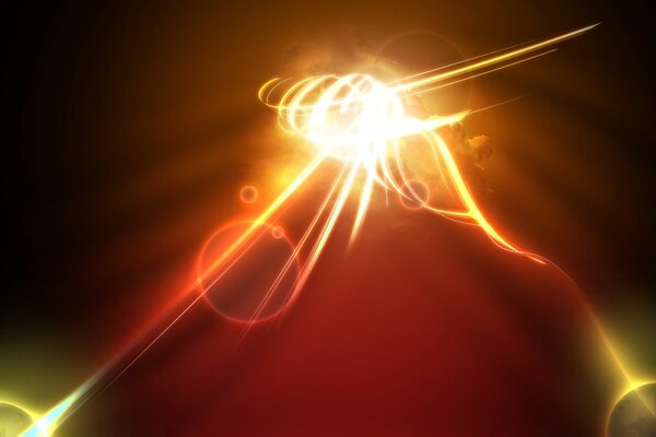 Golden sun in red skies