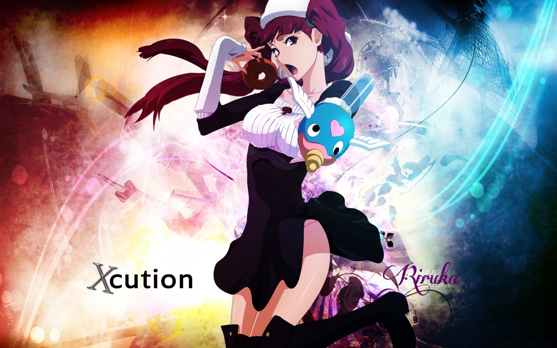 anime illustration dancing club nightlife adult woman music motion celebration performance fantasy party