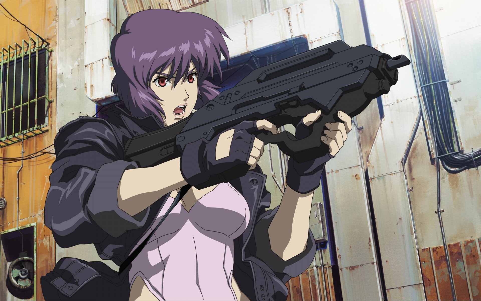 anime offense weapon gun force battle war police indoors security military danger pistol adult gang