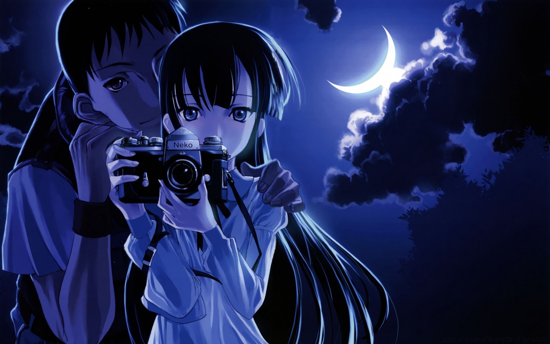 anime dark silhouette desktop horror art danger