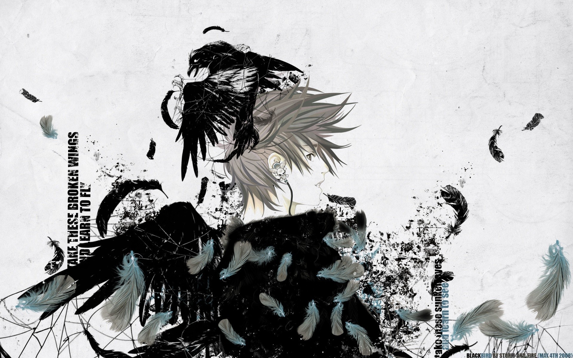 anime illustration print art adult group wear painting man