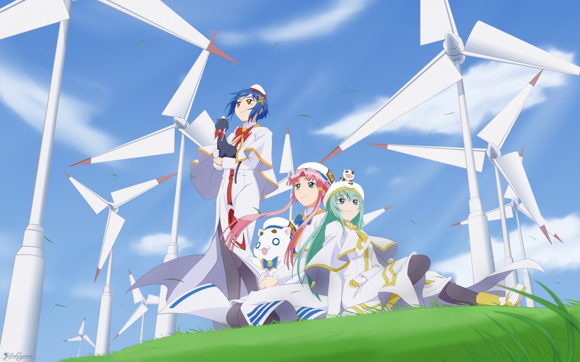 anime alternative wind energy sky windmill grinder environment technology electricity power environmental invention