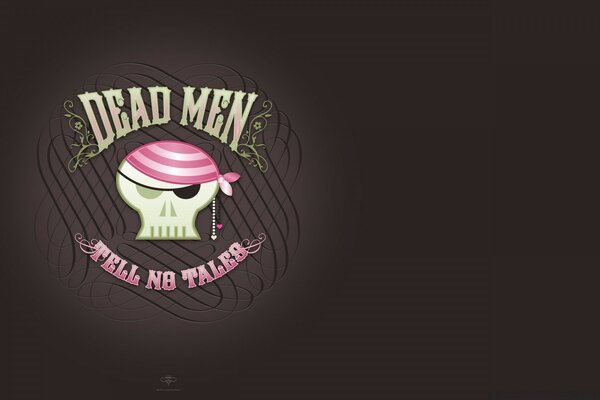 A pirate skull in a striped bandana. Graphics