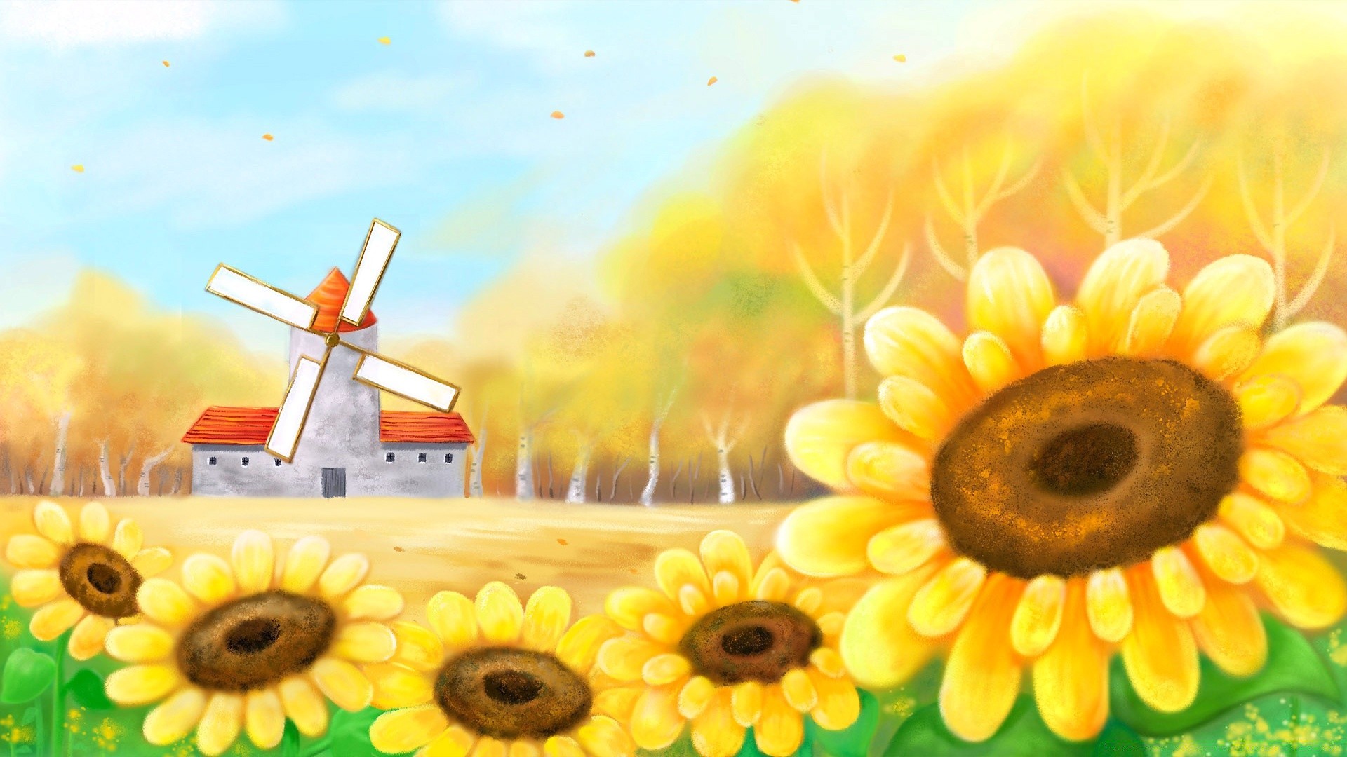 drawings desktop flower flora color nature summer sun field beautiful bright