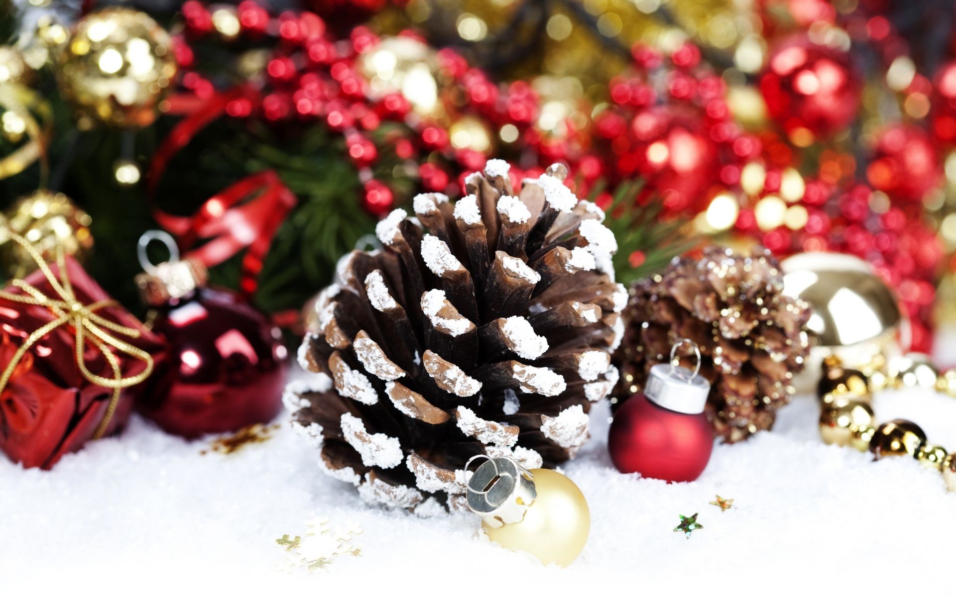 new year christmas winter decoration celebration advent shining merry pine thread gift bangle cone fir season glisten ball gold traditional card