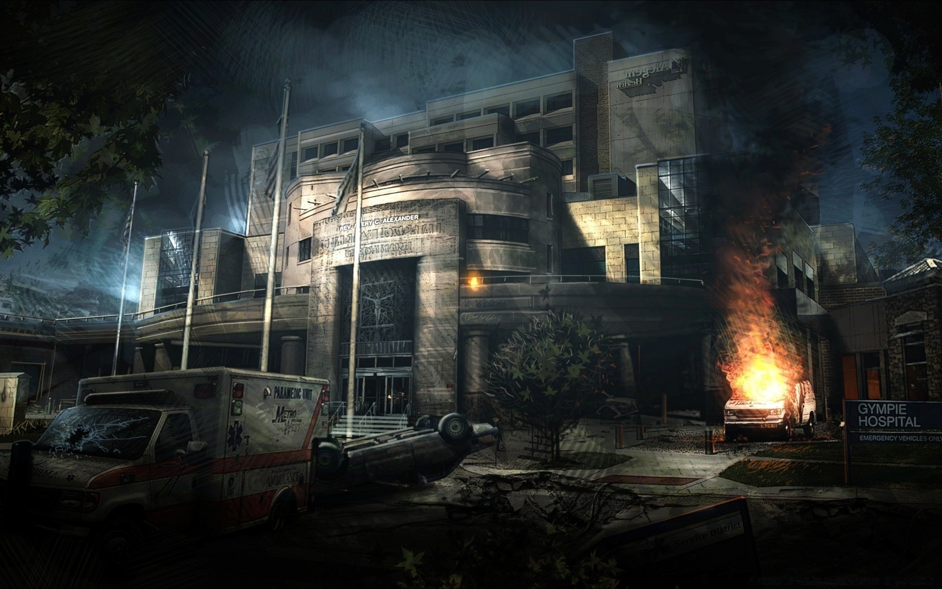 fantasy flame smoke calamity accident demolition arson light dark grinder vehicle building rebellion danger industry explosion pollution