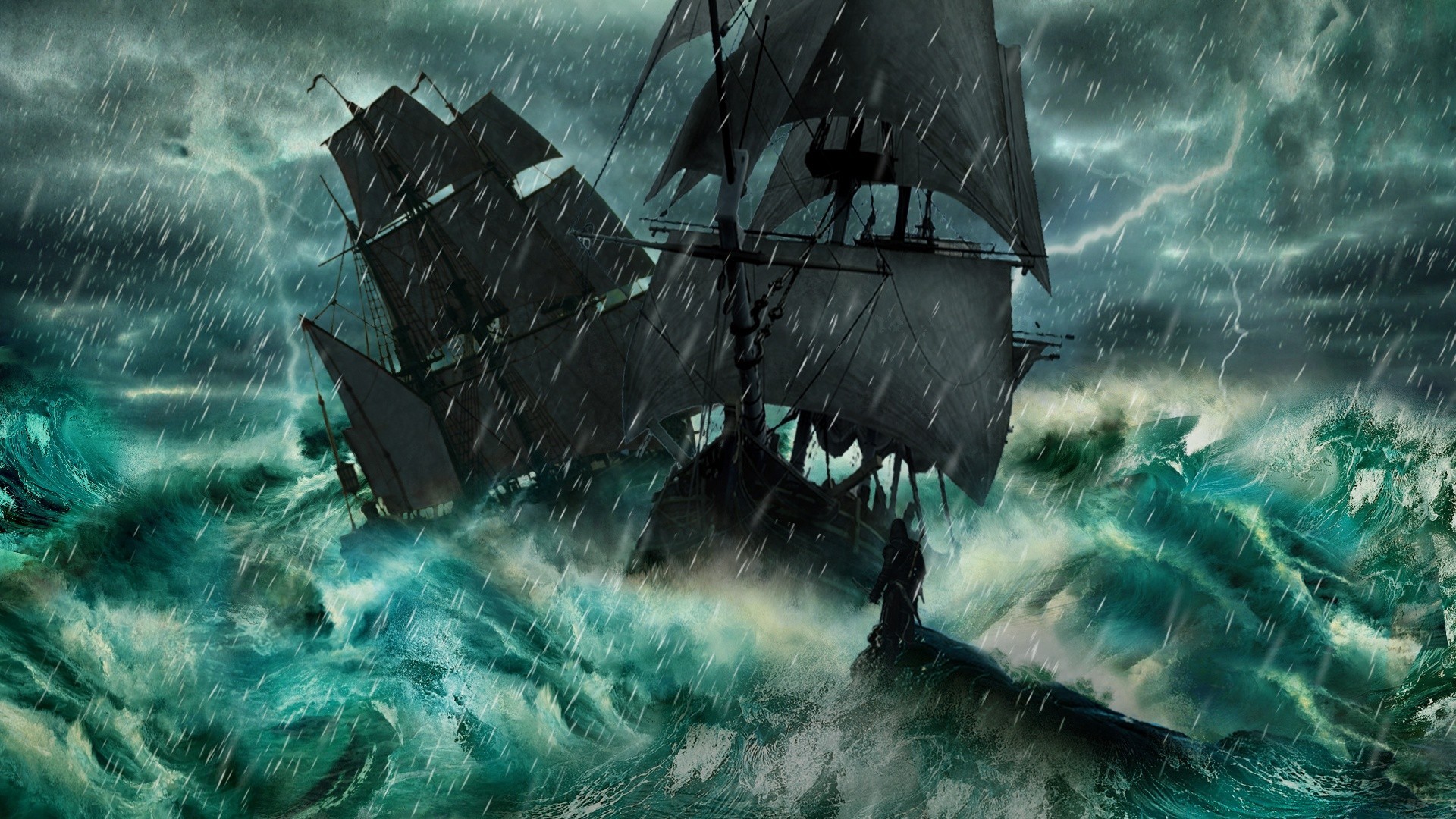 fantasy water underwater ocean sea fish travel storm shark nature