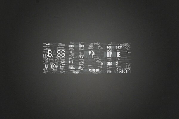 The inscription music on a dark background
