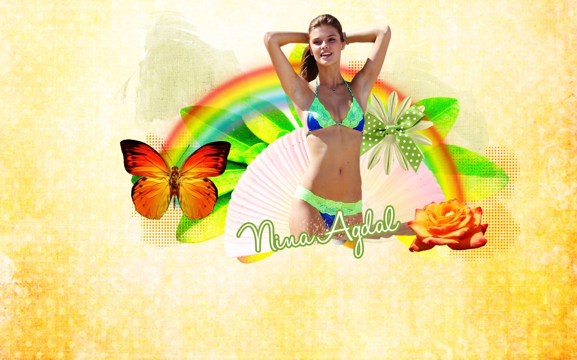 models relaxation summer flower woman