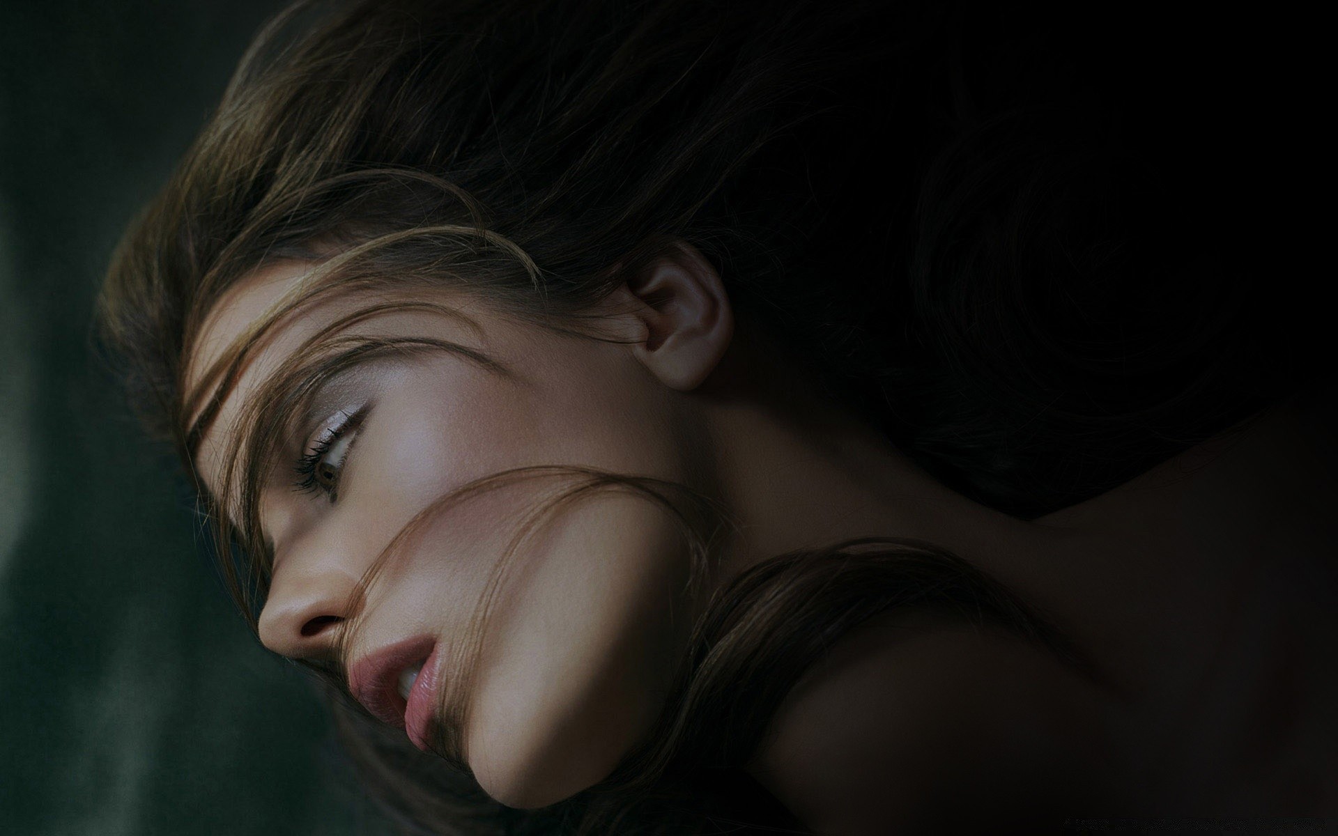 movies girl portrait woman model fashion face beautiful studio nude sexy hair glamour dark eye one lady young adult brunette